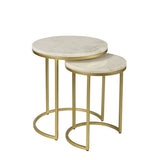 Pair of 2 Round Coffee Table Side Table