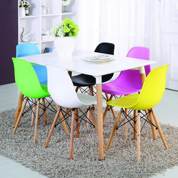 6 Chairs Rectangular Dining Table Set